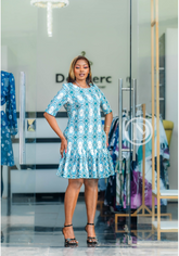 Elegant patterned shift dress